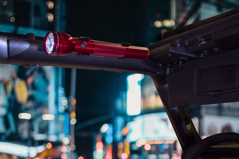 Jeep Wrangler Unlimited Flashlight Mount - Front - Fishbone Offroad - Roll Bar - Black - `18-`27